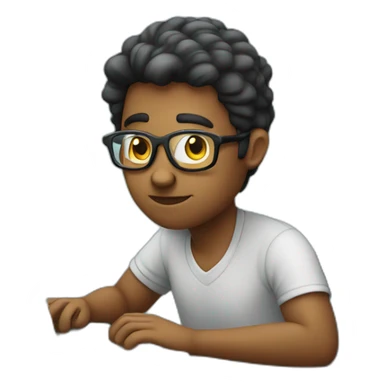 a really focused developer working at the computer sticker