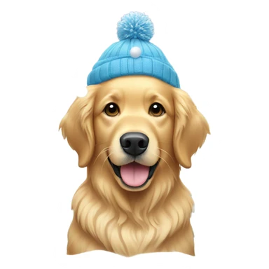Golden retriever with snow balls sticker