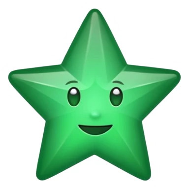 an emoji with the green star of the five star award logo sticker
