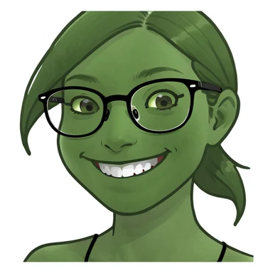 smiling girl with glasses sticker