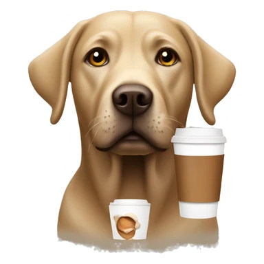 Labrador with coffee  sticker