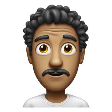 Guy with weird eyes with droopy eyes and droopy face and wild crazy hair  sticker