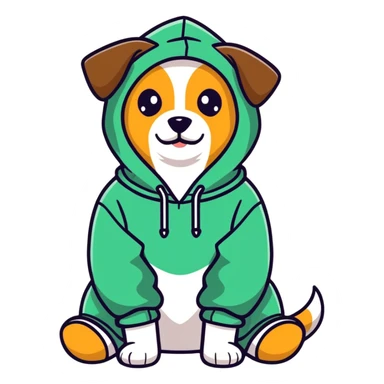 Dog wearin a hoodie sticker