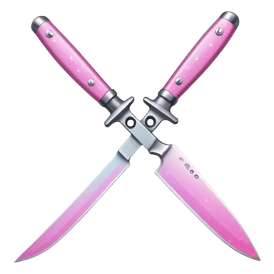 Pink ombré knife with glitter sticker