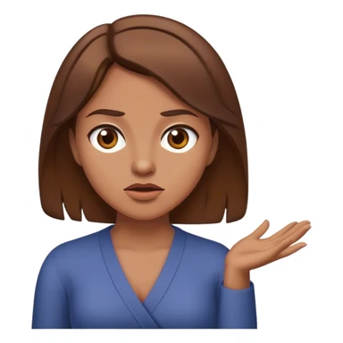 mulher de cabelo castanho dando de ombros sticker