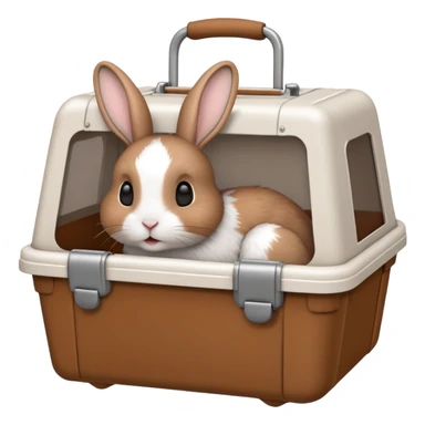 rabbit peeking out of animal carrier sticker