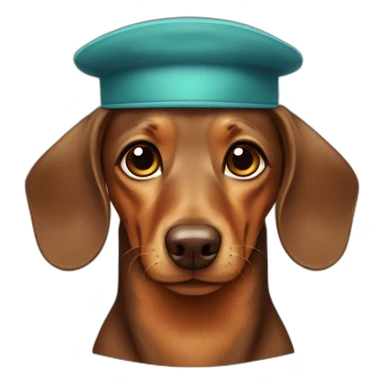 Dachshund brown, doctor hat sticker