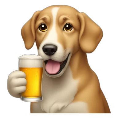 Dog drinking beer sticker