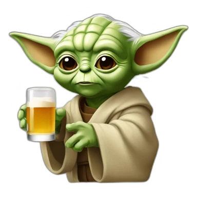 Yoda qui boit une bière sticker