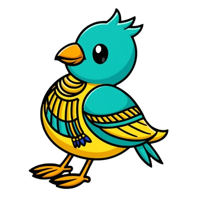 Chimu goldwork jewelry with bird motif sticker