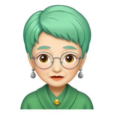 green haired grandma sticker