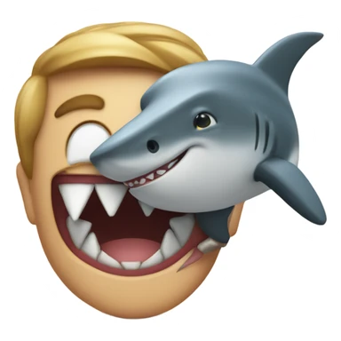 smile with a shark sticker