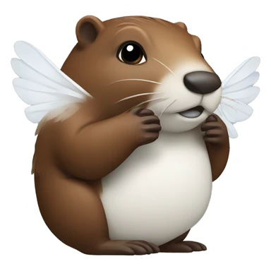 Beaver with white wings sticker