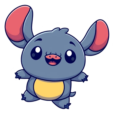 funny Stitch face making silly expression sticker