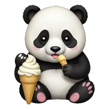 Panda eating ice cream sticker