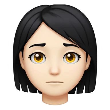 emo- side part black hair emoji  sticker
