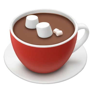 red mug of hot chocolate with marshmallows sticker