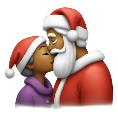 Mom kissing Santa Claus  sticker