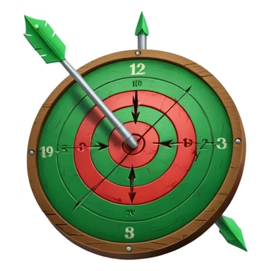 A target with an arrow in the center sticker