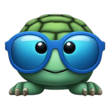 Tortue bleue avec des lunettes sticker