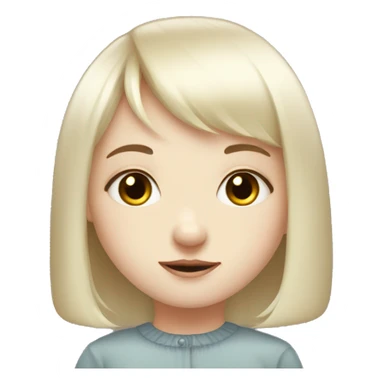 cute pale girl, russian alike with bangs sticker