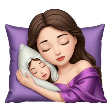 sleeping beauty brunette white girl with a silk pillow sticker