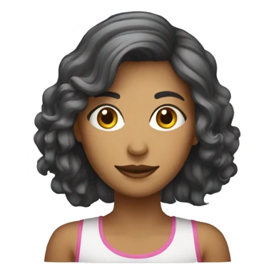 Uma mulher de cabelo médio usando o computador sticker