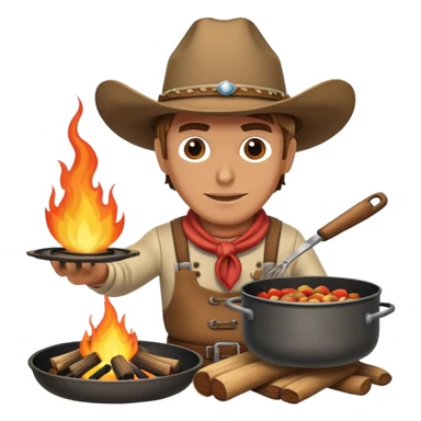 Cowboy cooking sticker