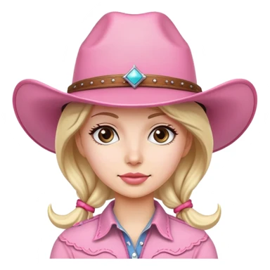 girl with pink cowgirl hat  sticker
