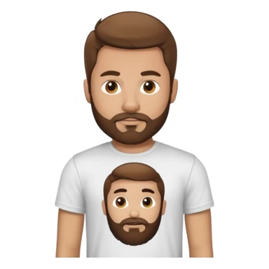 Junge, mit T-Shirt, wo drauf Sadik steht mit Bart und braune Haare sticker