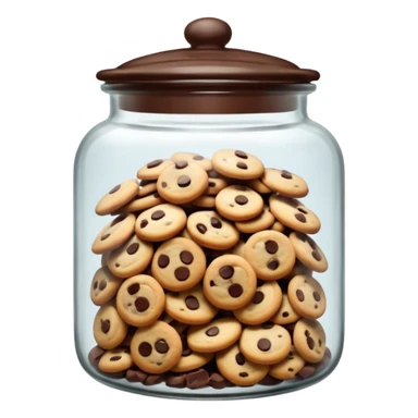 Glass cookie jar filled with chocolate chips sticker