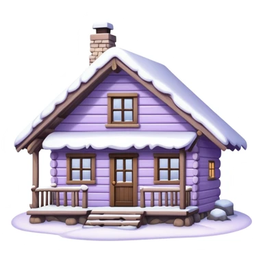 Winter Cabin pale purple color sticker