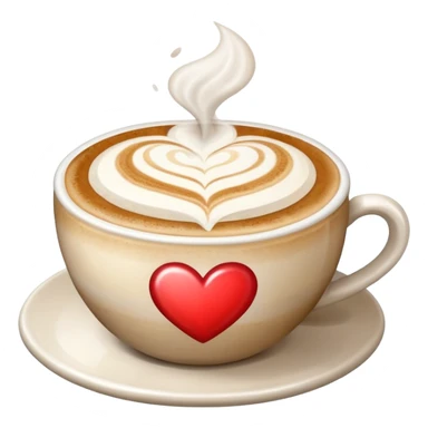 steaming cappuccino with a heart on top sticker