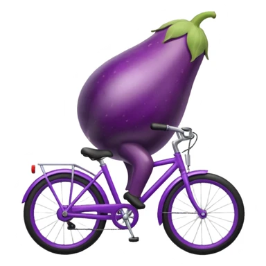 Create a eggplant on a bike sticker