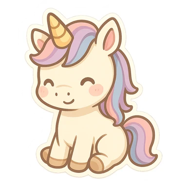unicorn, chibi stickers style sticker