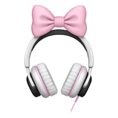 white headphones with pink bows sticker