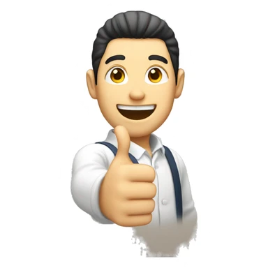 Smiling Japan man showing thumbs up  sticker