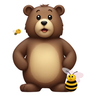 Bear in love with one bee  sticker