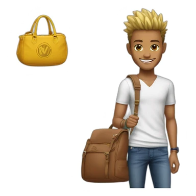 Neymar avec un sac de winx sticker