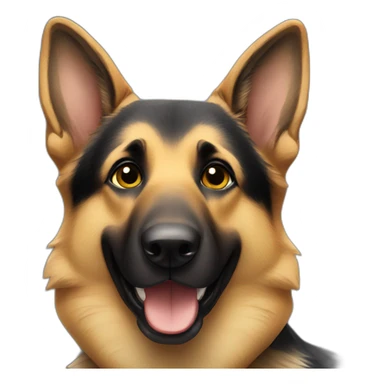 german shepherd happy face sticker