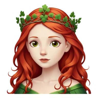 irish princess with crown of vines and red hair sticker