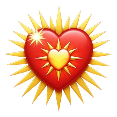 heart with a starburst pattern sticker