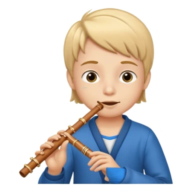 kid plays flute sticker