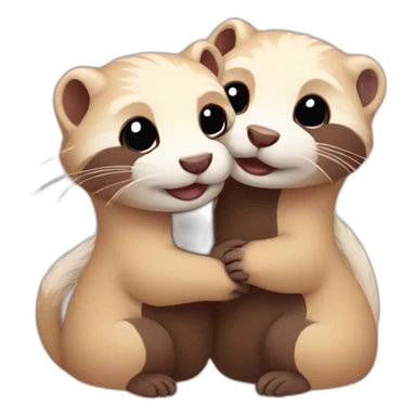 Far ferrets hugging each others  sticker