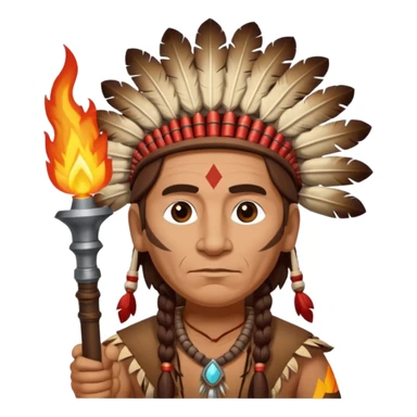 Indian chief with add on fire sticker