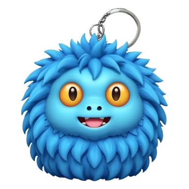 Fluffy cute monster keychain sticker