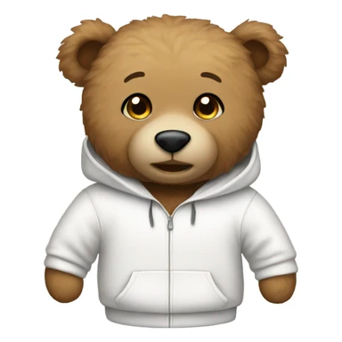 Teddy Bear wearing a white sweatshirt  sticker