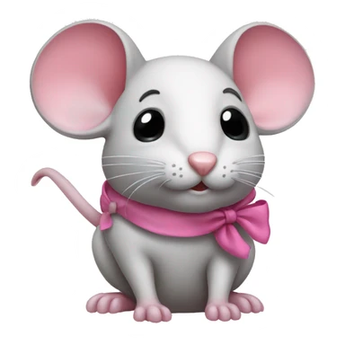 Mouse with pink bow crying sticker