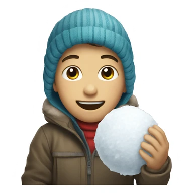 Boy witg snowball sticker