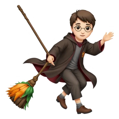 Harry Potter on the broom, flying  sticker
